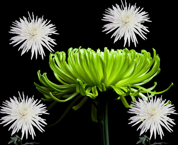 Fuji Green & White Mix - Disbuds/Mums - Chrysanthemum - Flowers by